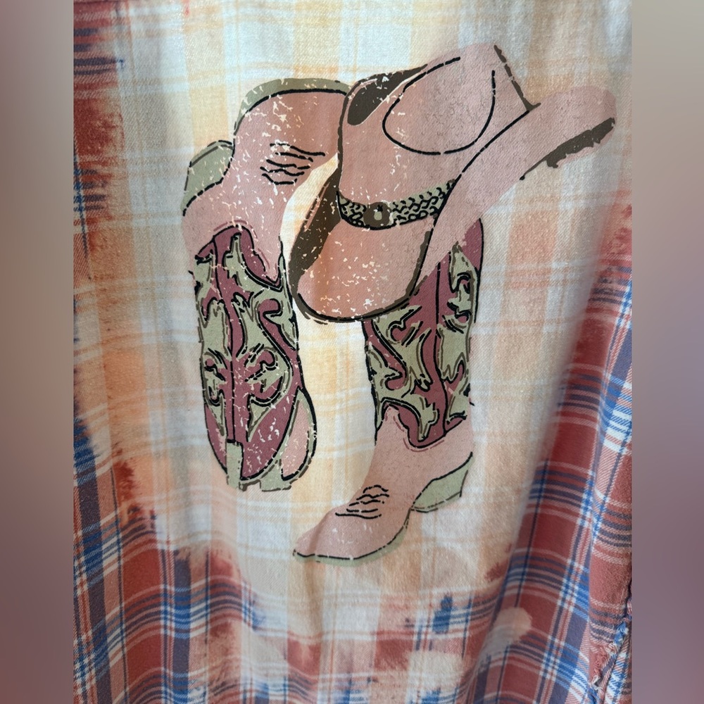 Blueb Collection Sz L Soft Puffed Sleeve Flannel - Picture 2 of 7